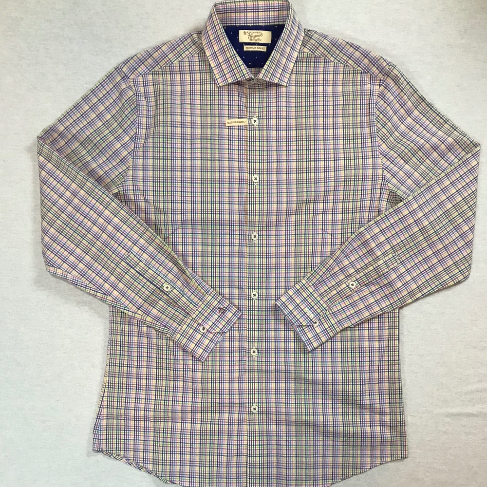 Penguin Heritage Long Sleeve Slim Fit Button Up